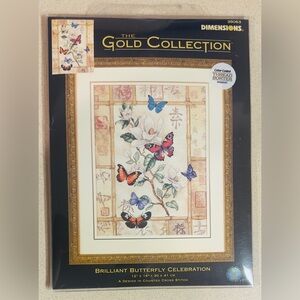 Dimensions Gold Collection Brilliant Butterfly Celebration 12"x 16" Cross #35063